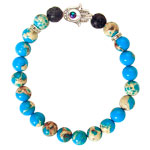 Hamsa Bracelet - Teal Imperial Jasper - Tricia's Gems