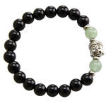 Green Aventurine & Onyx Buddha Bracelet - Tricia's Gems