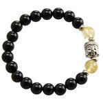 Citrine & Onyx Buddha Bracelet - Tricia's Gems
