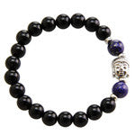 Lapis & Onyx Buddha Charm Bracelet - Tricia's Gems