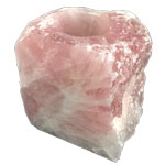 Rose Quartz Candle Holder - Polished Face - Tricia's Gems