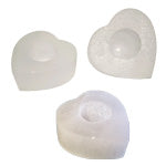 Selenite Candle Holder - Heart - Tricia's Gems