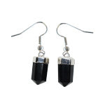 Earrings - Black Obsidian Faceted Point - Tricia's Gems