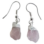 Earrings - Rough Point Rose Quartz - Tricia's Gems