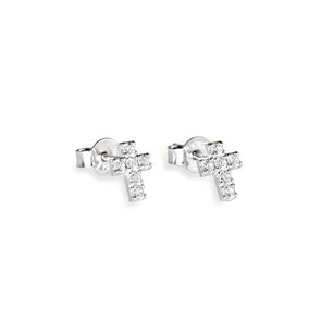 Earrings Cross Zircons - Tricia's Gems