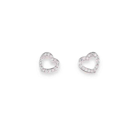 Earrings Heart in AG925 White cubic zirconia - Tricia's Gems