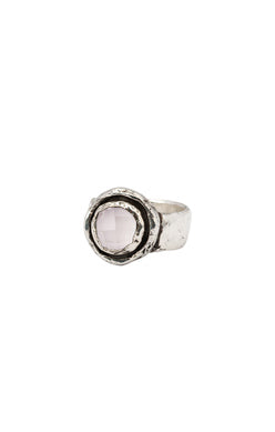 Rose Quartz Faceted Stone Talisman Ring by Pyrrha - Tricia's Gems