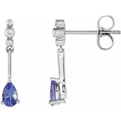 Genuine Tanzanite & Diamond Earrings | Stuller - Tricia's Gems