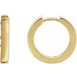 18K Yellow Gold 16 mm Hinged Hoop Earrings | Stuller - Tricia's Gems