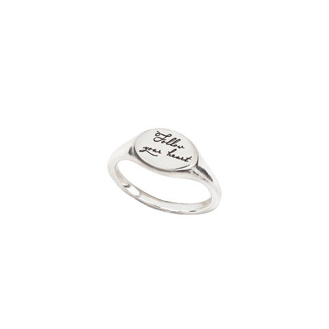Follow Your Heart Sideways Oval Signet Ring | Pyrrha - Tricia's Gems