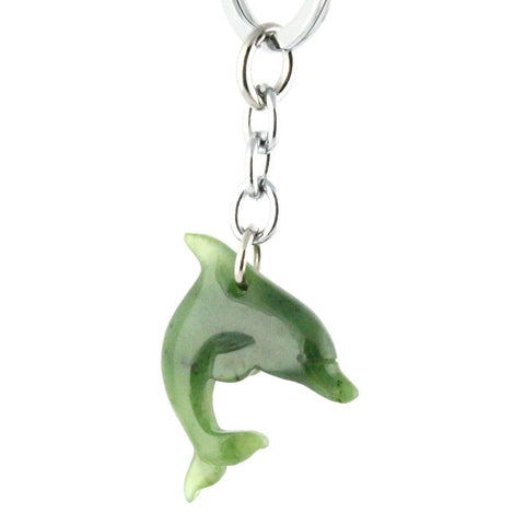 Dolphin Keychain  Jade - Tricia's Gems