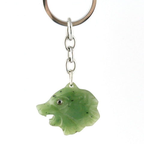 Bear Head Keychain Jade - Tricia's Gems
