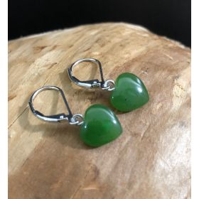Jade Heart Earrings - Tricia's Gems
