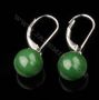 Jade Ball Leverback Earrings 10mm - Tricia's Gems
