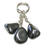 Tumbled Stone Keychains - Hematite hematite tumbled stone keychain from Tricia’s Gems