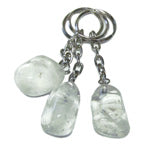 Tumbled Stone Keychains - Clear Quartz - Tricia's Gems