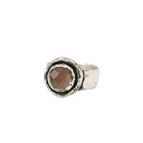 Smoky Quartz Faceted Stone Talisman Ring | Pyrrha - Tricia's Gems