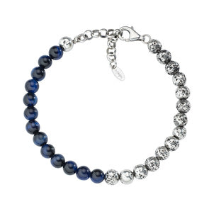 Lava Stone and Blue Tiger Eye Bracelet - Tricia's Gems