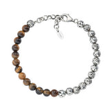 Lava Stone and Blue Tiger Eye Bracelet - Tricia's Gems