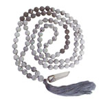 Japa Mala Necklace - Matte Howlite - Tricia's Gems