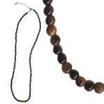 Gemstone 3 mm Bead Necklace - Gold Tigereye - Tricia's Gems