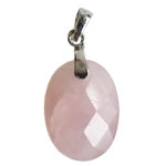 Faceted Oval Pendant - Rose Quartz - Tricia's Gems