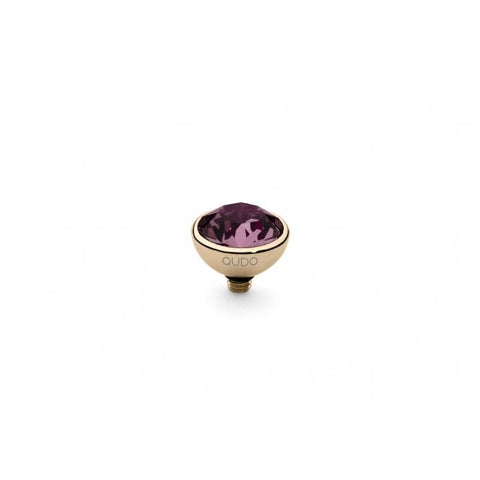 Gold 10mm Bottone Ring Top Amethyst - Tricia's Gems