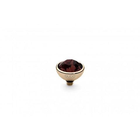 Gold 10mm Bottone Ring Top Burgundy - Tricia's Gems
