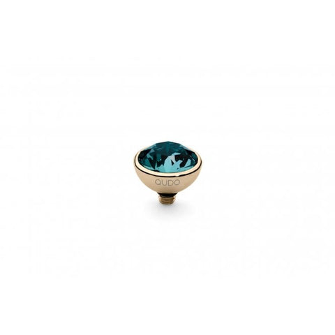 Gold 10mm Bottone Ring Top Indicolite - Tricia's Gems