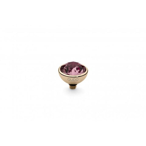 Gold 10mm Bottone Ring Top Light Rose - Tricia's Gems