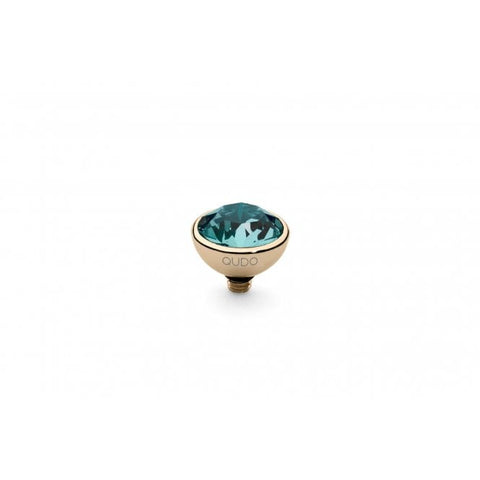 Gold 10mm Bottone Ring Top Light Turquoise - Tricia's Gems