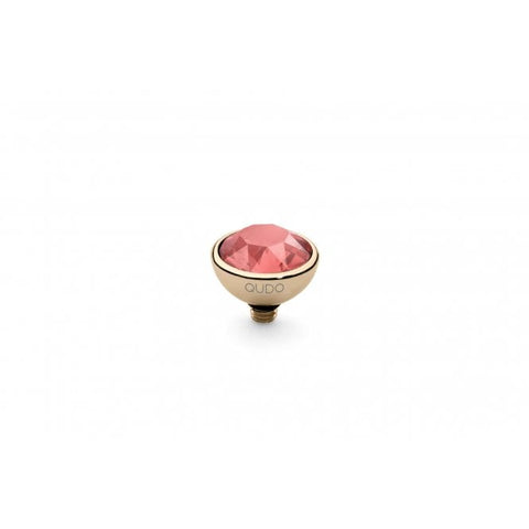 Gold 10mm Bottone Ring Top Red Magma - Tricia's Gems