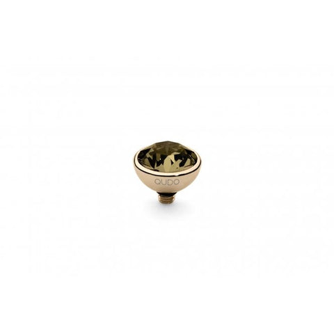 Gold 10mm Bottone Ring Top Smoky Quartz - Tricia's Gems