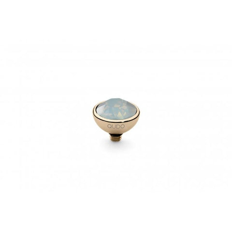 Gold 10mm Bottone Ring Top White Opal - Tricia's Gems