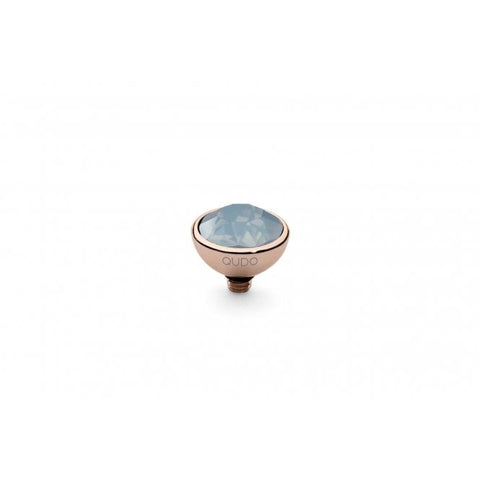 Rose Gold 10mm Bottone Ring Top Air blue opal - Tricia's Gems