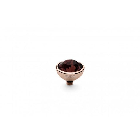 Rose Gold 10mm Bottone Ring Top Burgundy - Tricia's Gems