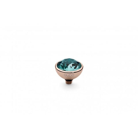 Rose Gold 10mm Bottone Ring Top Light Turquoise - Tricia's Gems