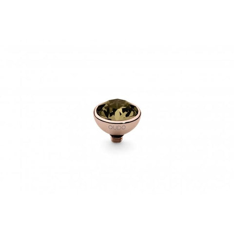 Rose Gold 10mm Bottone Ring Top Smoky Quartz - Tricia's Gems