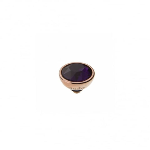Rose Gold 10mm Bottone Ring Top Purple Velvet - Tricia's Gems
