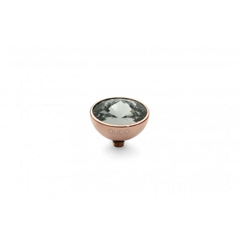 Rose Gold 11.5mm Bottone Ring Top Black Diamond - Tricia's Gems