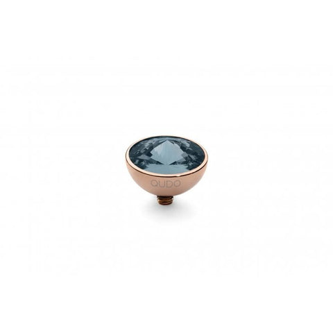 Rose Gold 11.5mm Bottone Ring Top Denim Blue - Tricia's Gems
