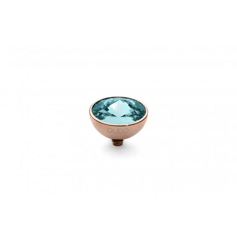 Rose Gold 11.5mm Bottone Ring Top Light Turquoise - Tricia's Gems