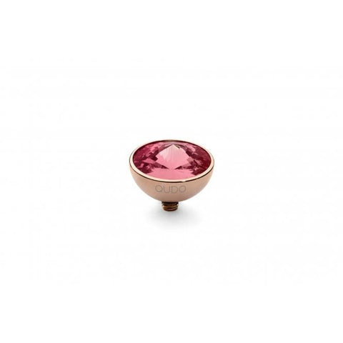 Rose Gold 11.5mm Bottone Ring Top Padparadscha - Tricia's Gems