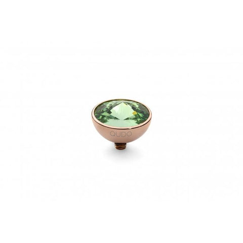 Rose Gold 11.5mm Bottone Ring Top Peridot - Tricia's Gems