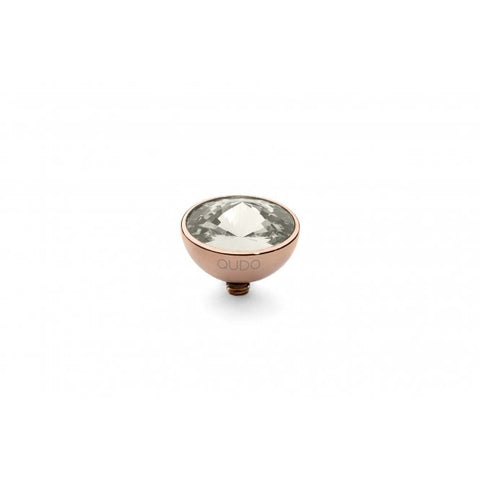 Rose Gold 11.5mm Bottone Ring Top Silver Shade - Tricia's Gems