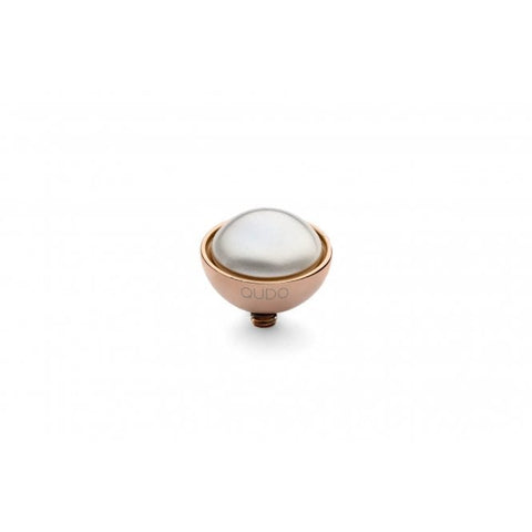 Rose Gold 11.5mm Bottone Ring Top White Pearl - Tricia's Gems