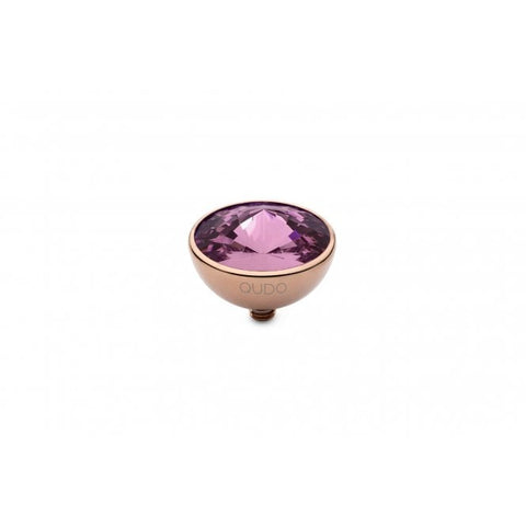 Rose Gold 13mm Bottone Ring Top Amethyst - Tricia's Gems