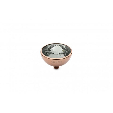 Rose Gold 13mm Bottone Ring Top Black diamond - Tricia's Gems
