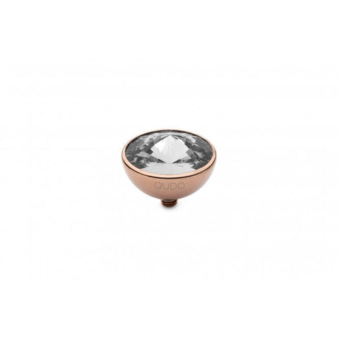 Rose Gold 13mm Bottone Ring Top Crystal - Tricia's Gems