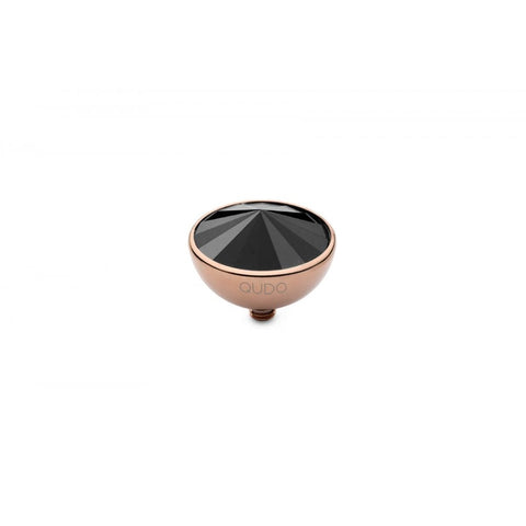 Rose Gold 13mm Bottone Ring Top Jet Hematite - Tricia's Gems